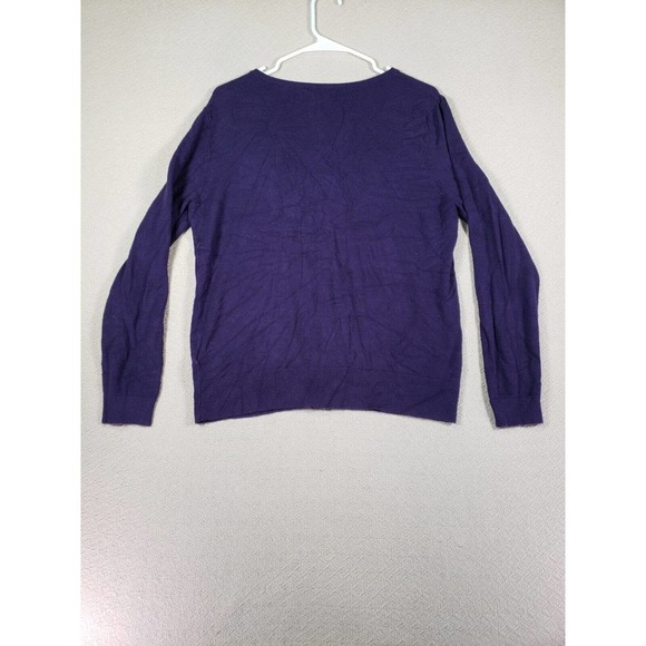 Kenneth Cole Sweater Womens Medium M Knit Button Up Purple Rayon Blend - Picture 8 of 12